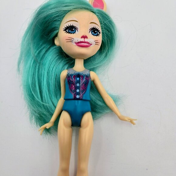 Doll Enchantimals Fluffy Bunny And Mop Figure Pet Mattel Brown Teal Hair Garden - Picture 5 of 9